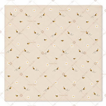 Beige Bee Daisy Napkin Pack of 20