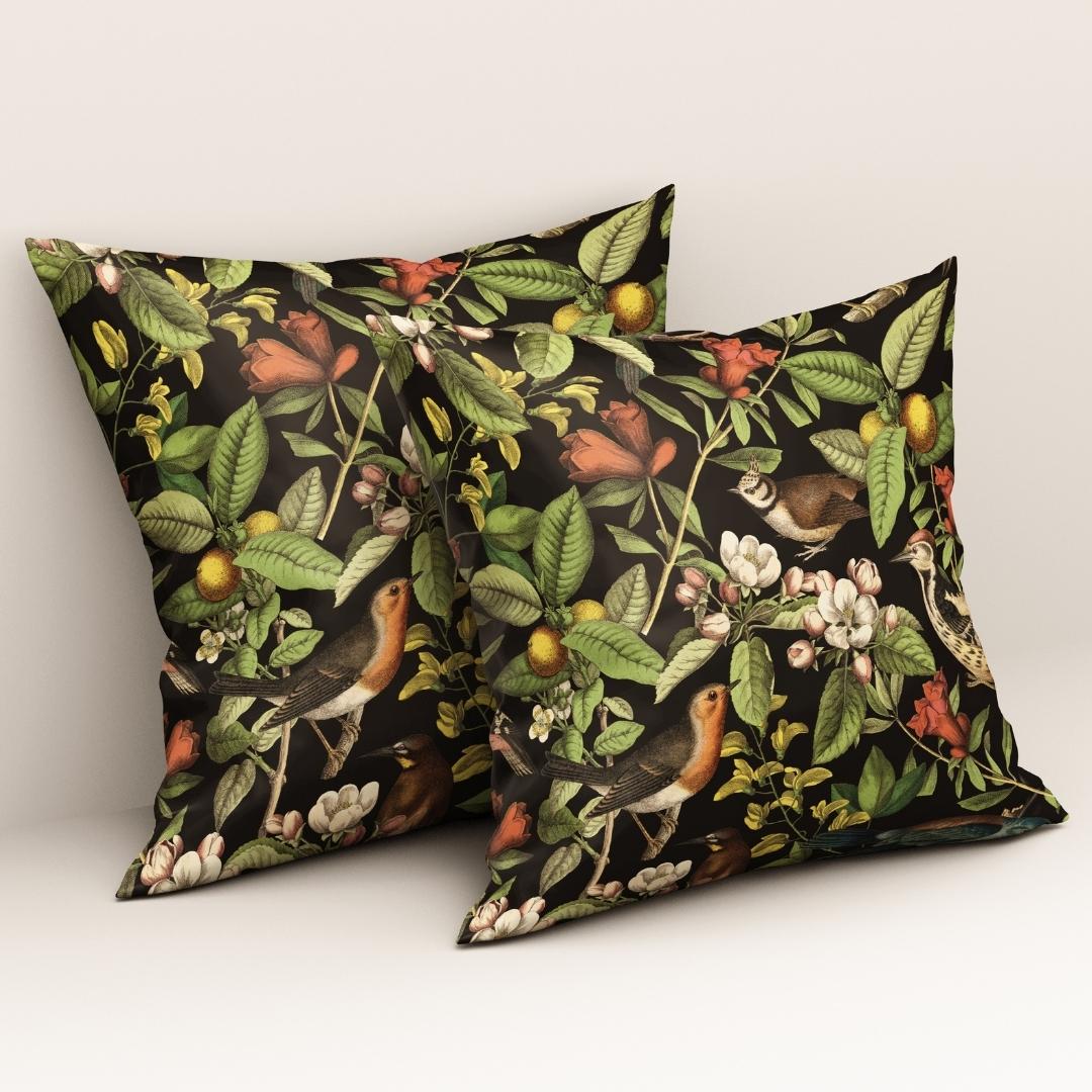 Black Botanical Aviary: Cushion Cover - Pack of 12