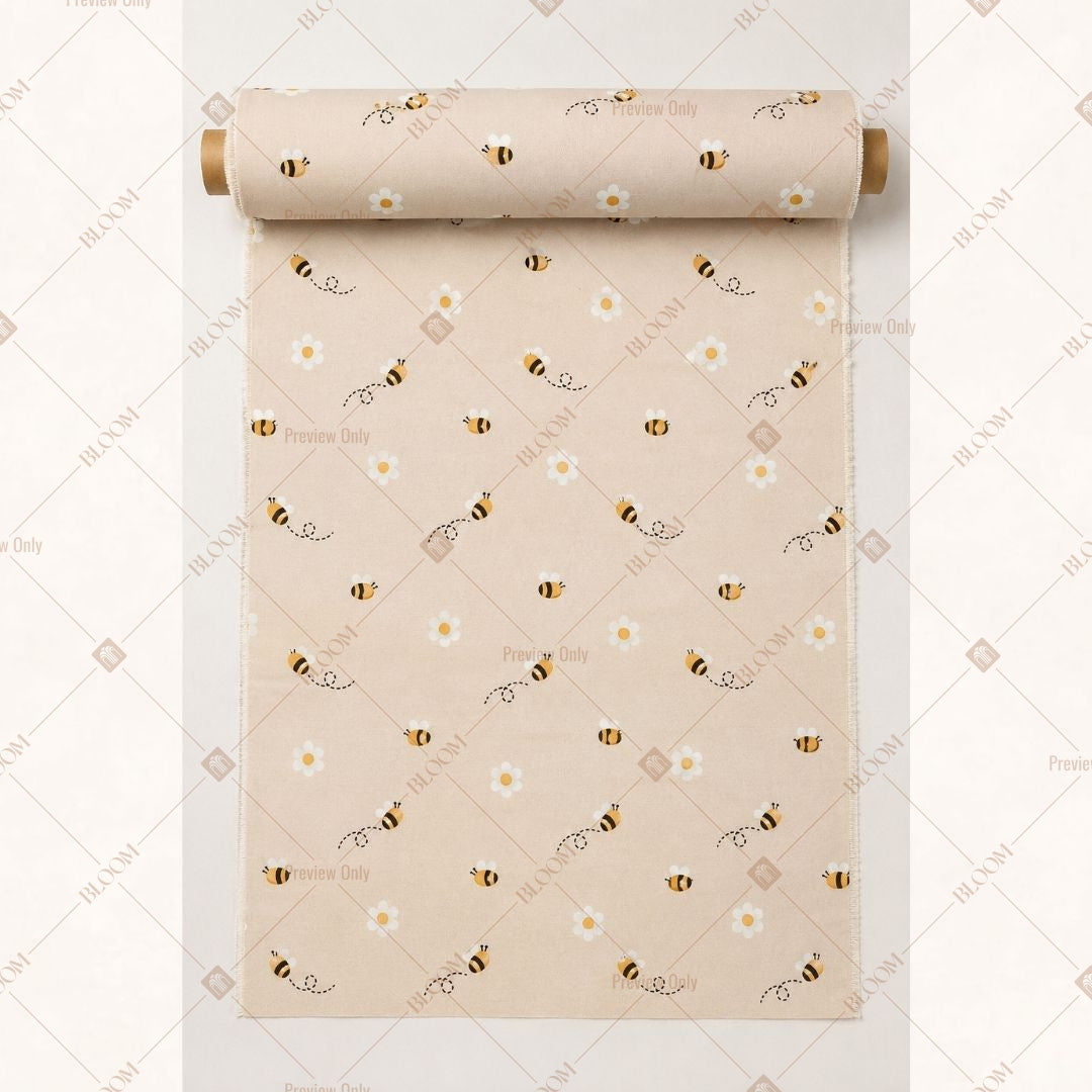 Cream Gold Mini Motif Fabric Roll Pack of 25