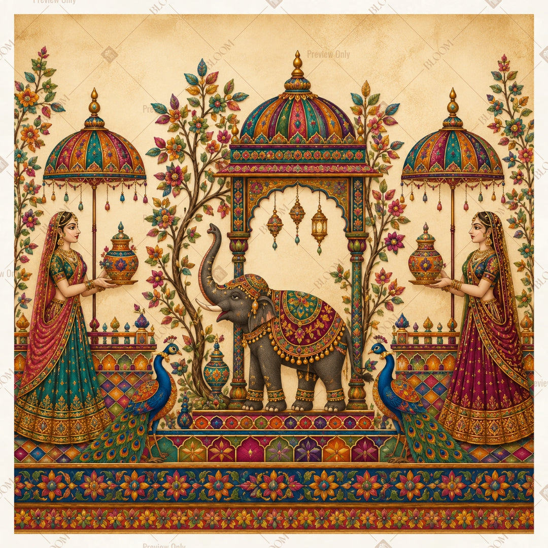 Traditional Indian Festival Square Backdrop