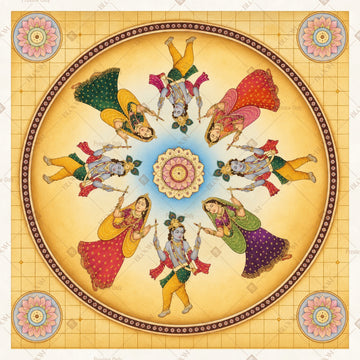 Traditional Indian Folk Mandala Portrait Rectangle Backdrop