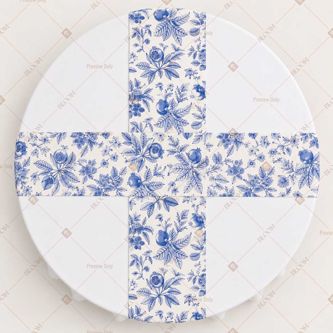 Blue Floral Vine Table Runner Pack Of 12