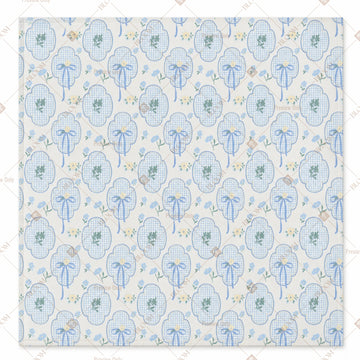 Blue Gingham Bow Napkin Pack of 20