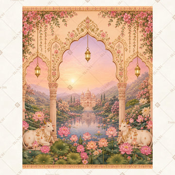 Royal Palace Floral Entrance Portrait Rectangle Backdrop