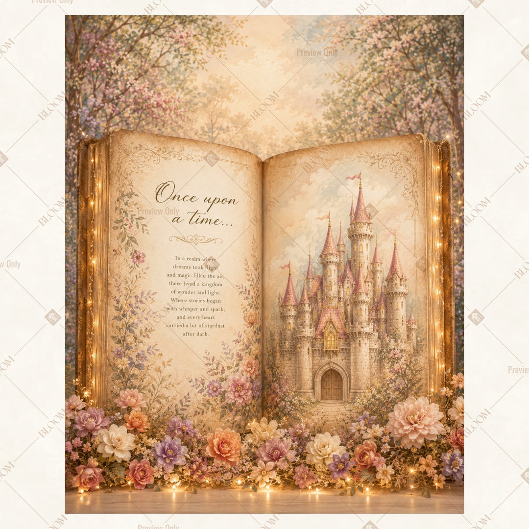 Vintage Storybook Palace Portrait Rectangle Backdrop