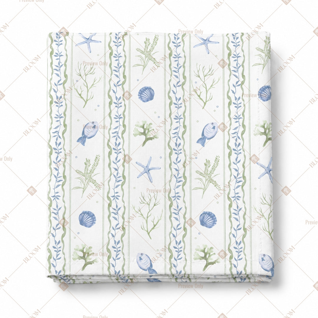 Blue Stripe Floral Pattern Design