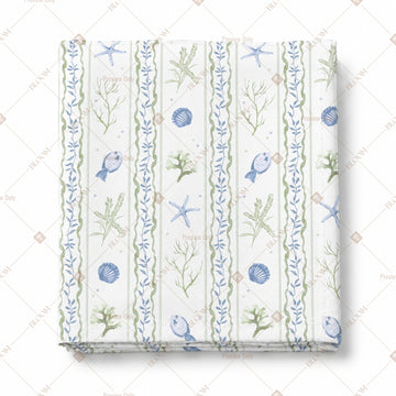 Blue Stripe Floral Pattern Design