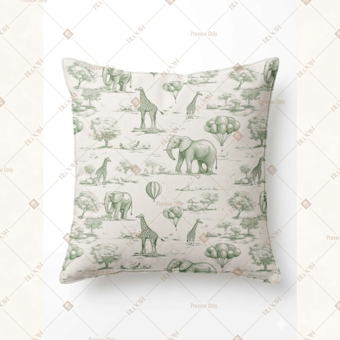 Sage Green Toile Cushion Cover Pack of 12