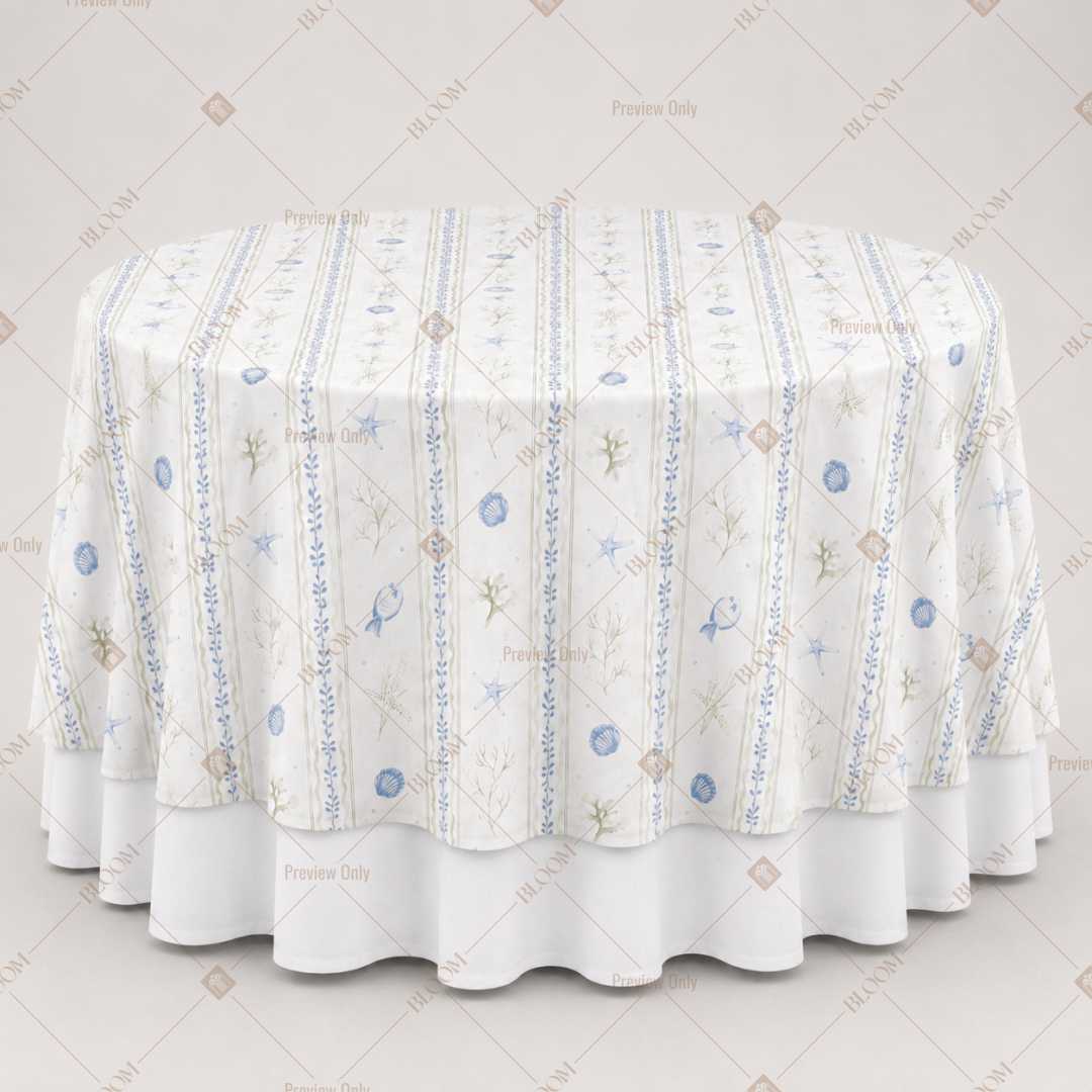 White Blue Mini Floral Table Overlay Pack of 6