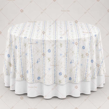White Blue Mini Floral Table Overlay Pack of 6