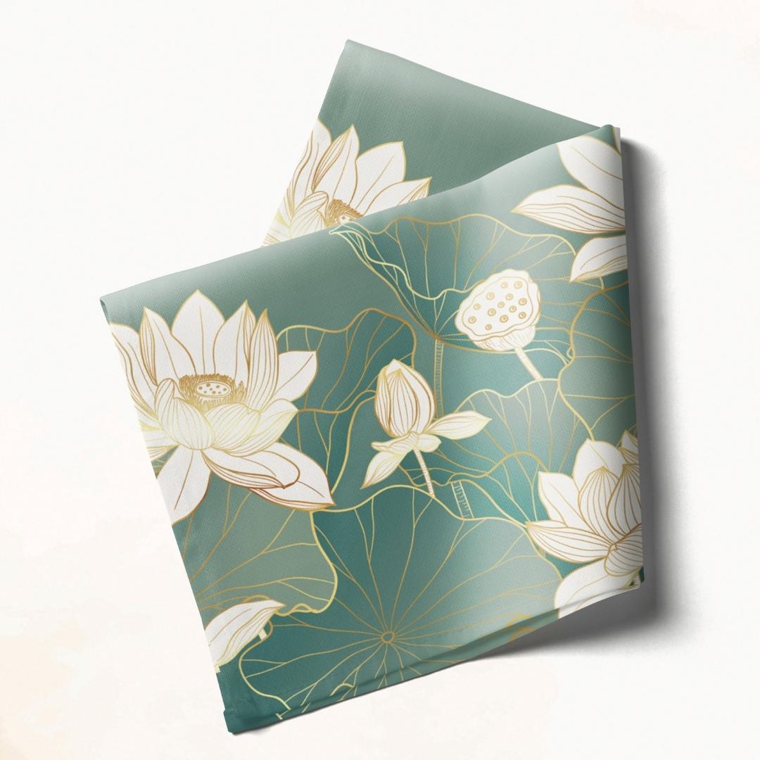 Green Lotus Bloom: Napkins 18" X 18" - Pack Of 20