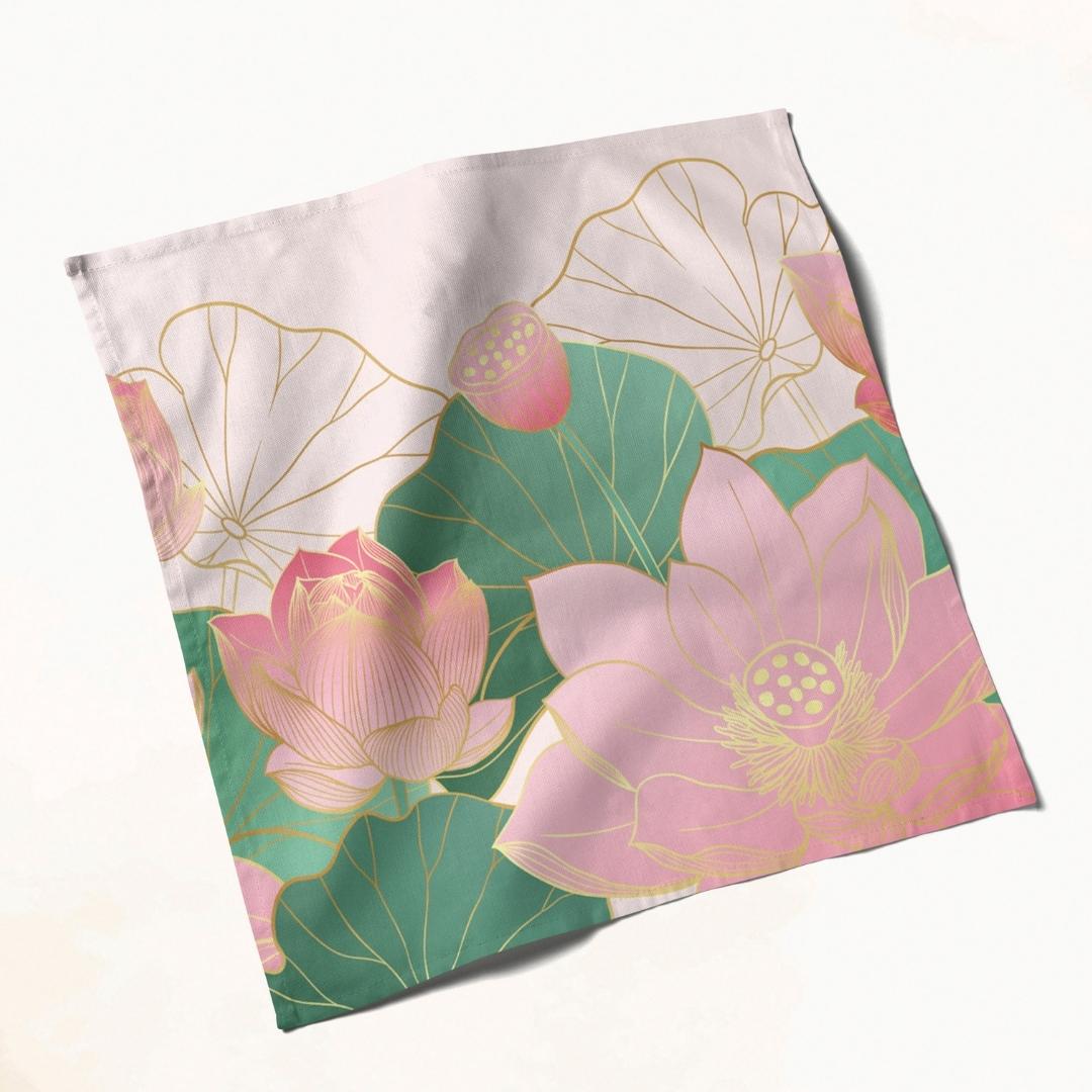 Pink Lotus Elegance: Napkins 18" X 18" - Pack Of 20