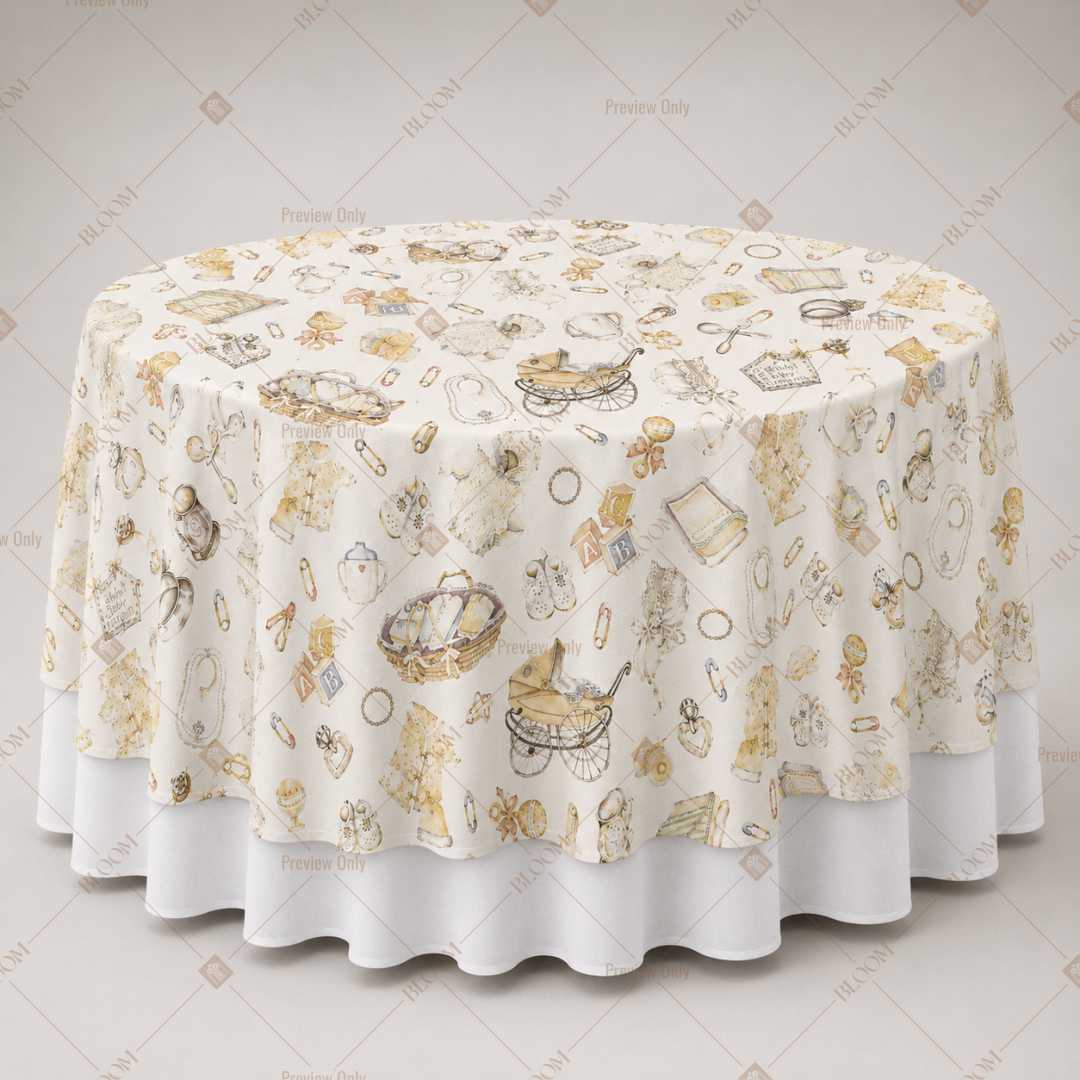 Ivory Gold Floral Vine Table Overlay Pack of 6
