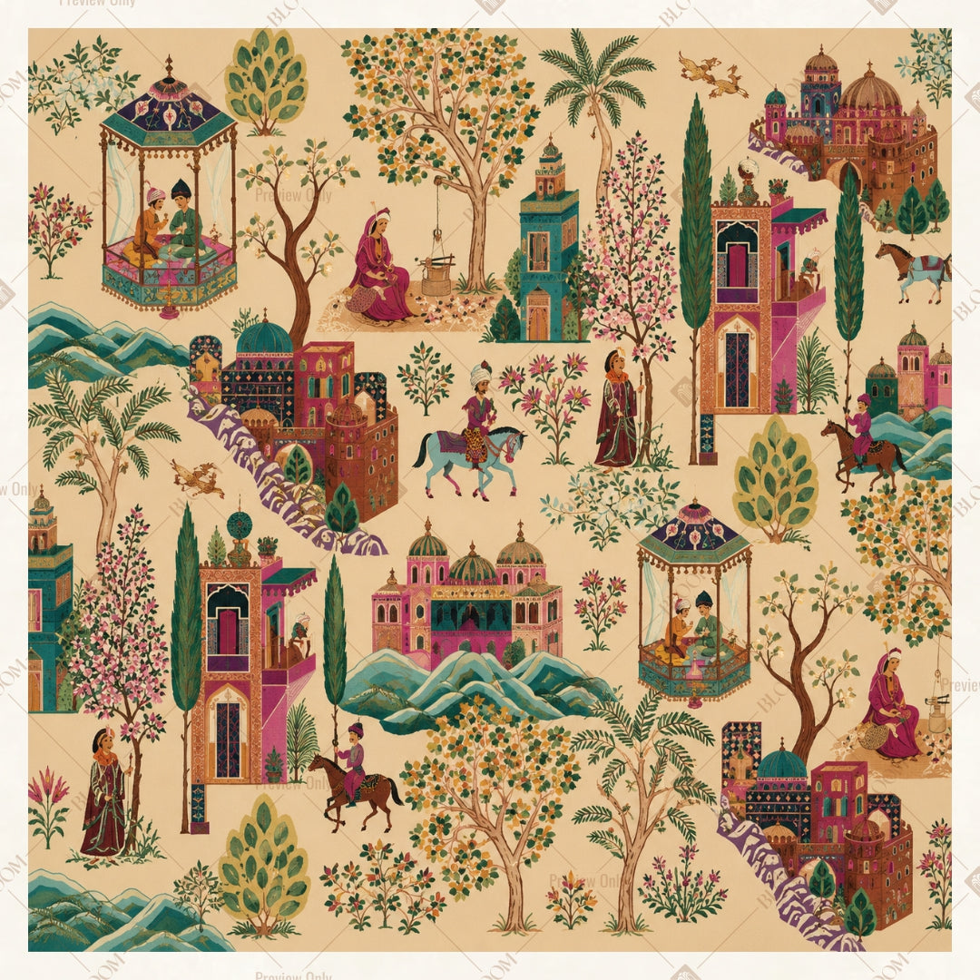 Vintage Indian Village Square Backdrop