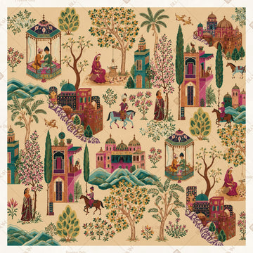 Vintage Indian Village Square Backdrop