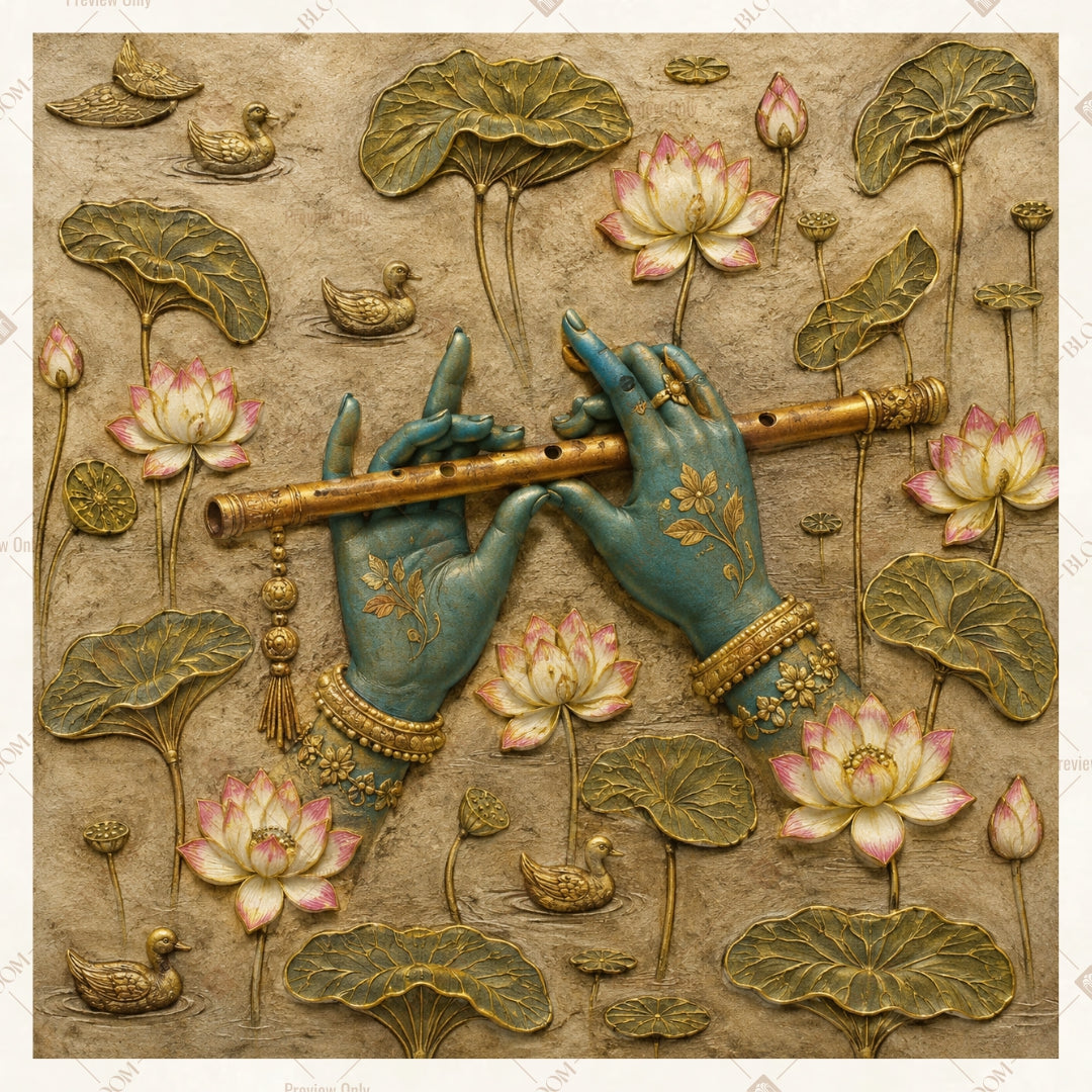 Krishna Lotus Pond Square Backdrop