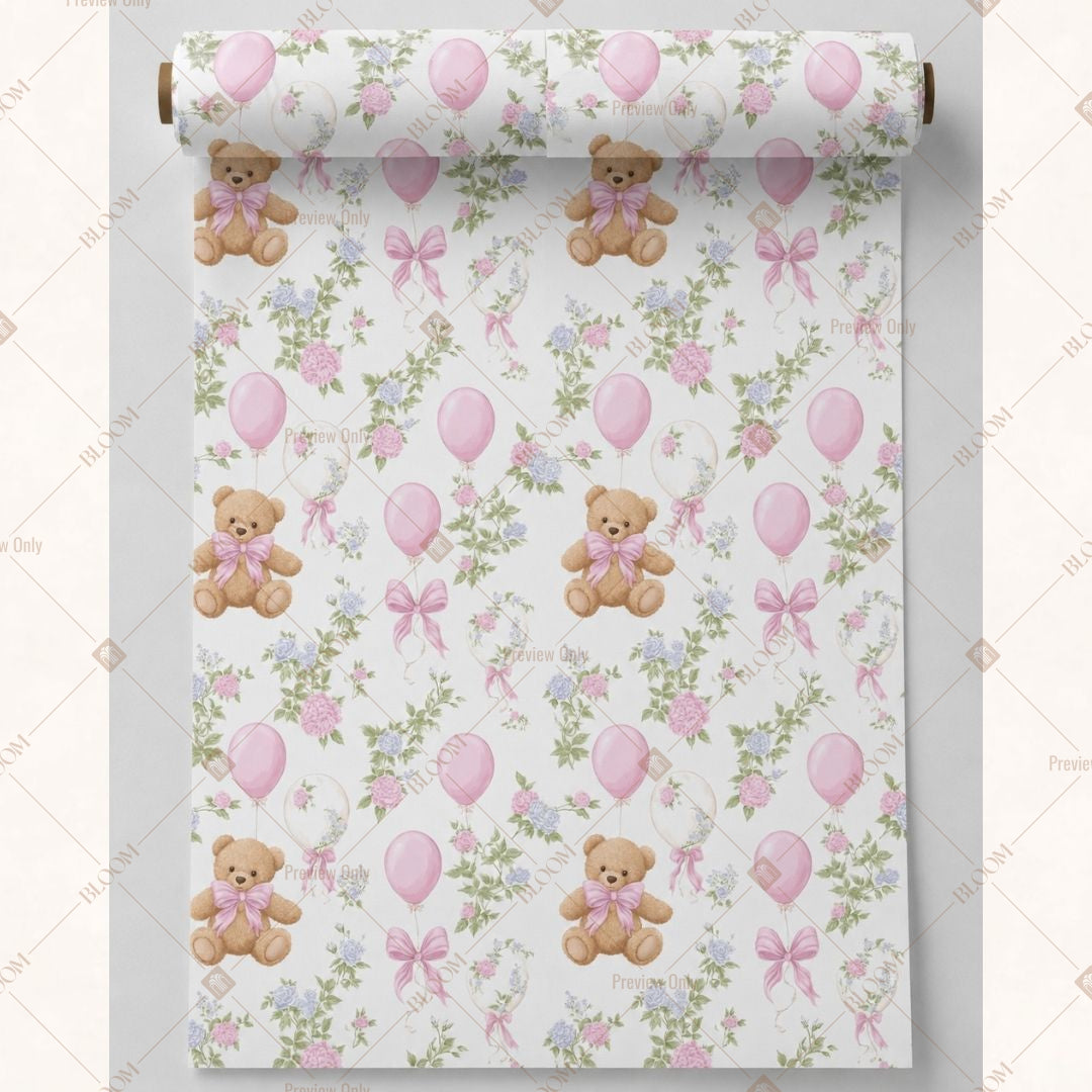 Soft Pink Floral Fabric Roll Pack of 25