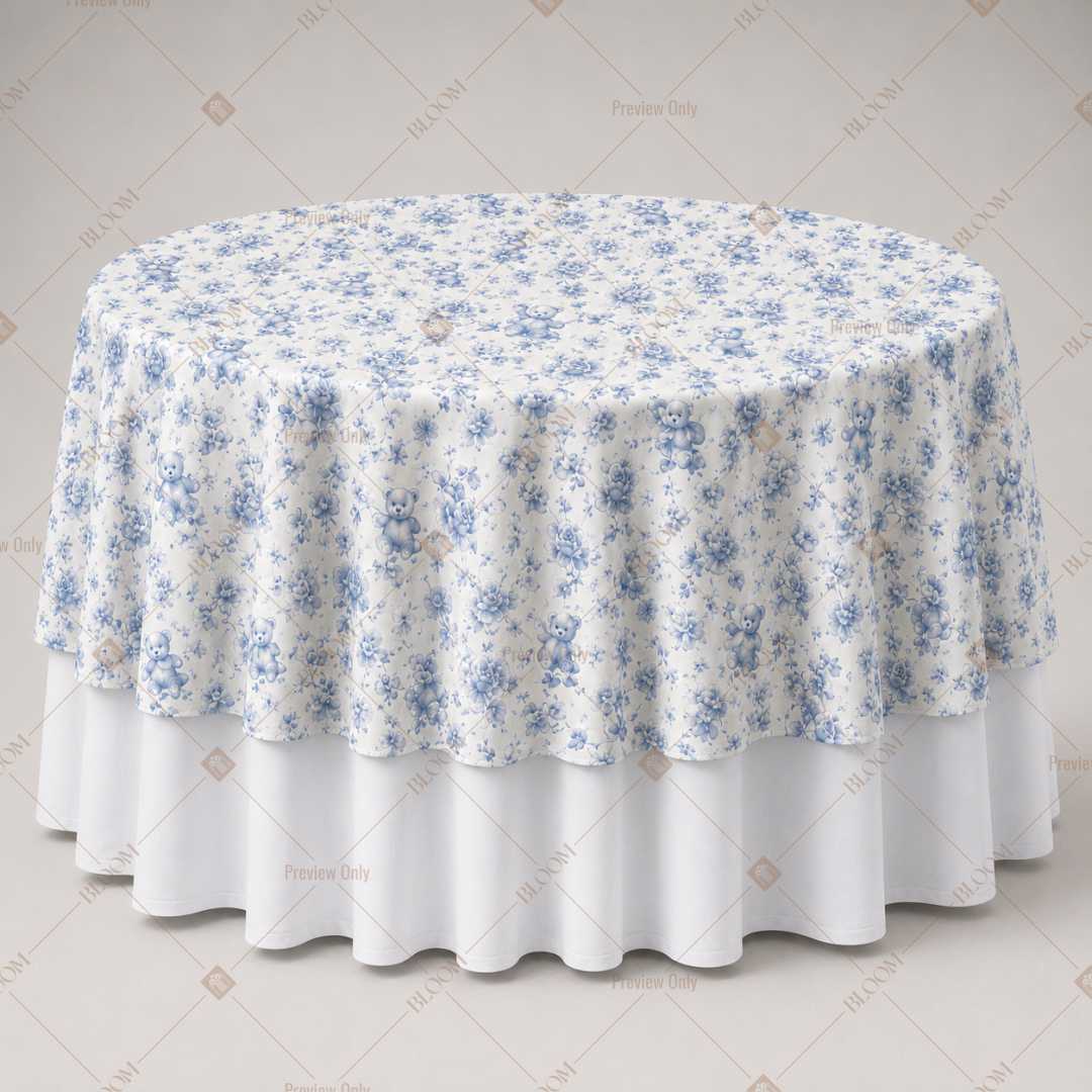 Blue Botanical Block Print Table Overlay Pack of 6