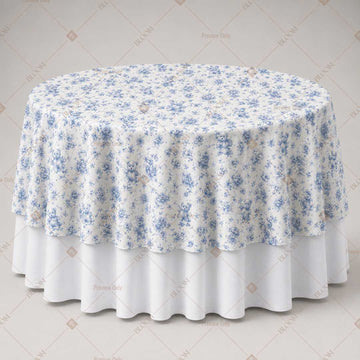 Blue Botanical Block Print Table Overlay Pack of 6