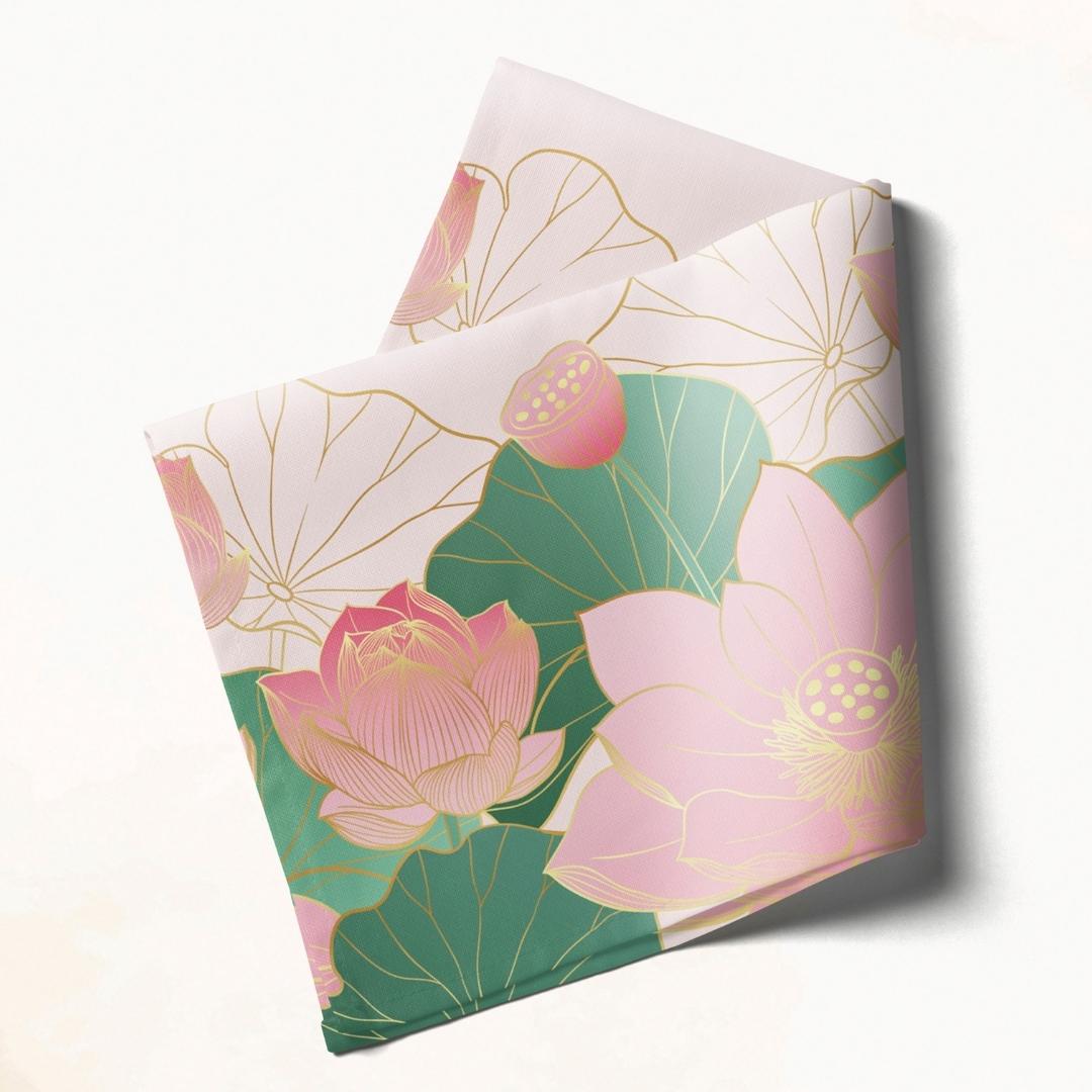 Pink Lotus Elegance: Napkins 18" X 18" - Pack Of 20