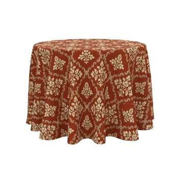 Rust Damask Heritage Round Table Cover - Pack Of 6