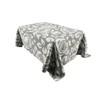 Gray Rose Garden Rectangle Table Cover - Pack Of 6