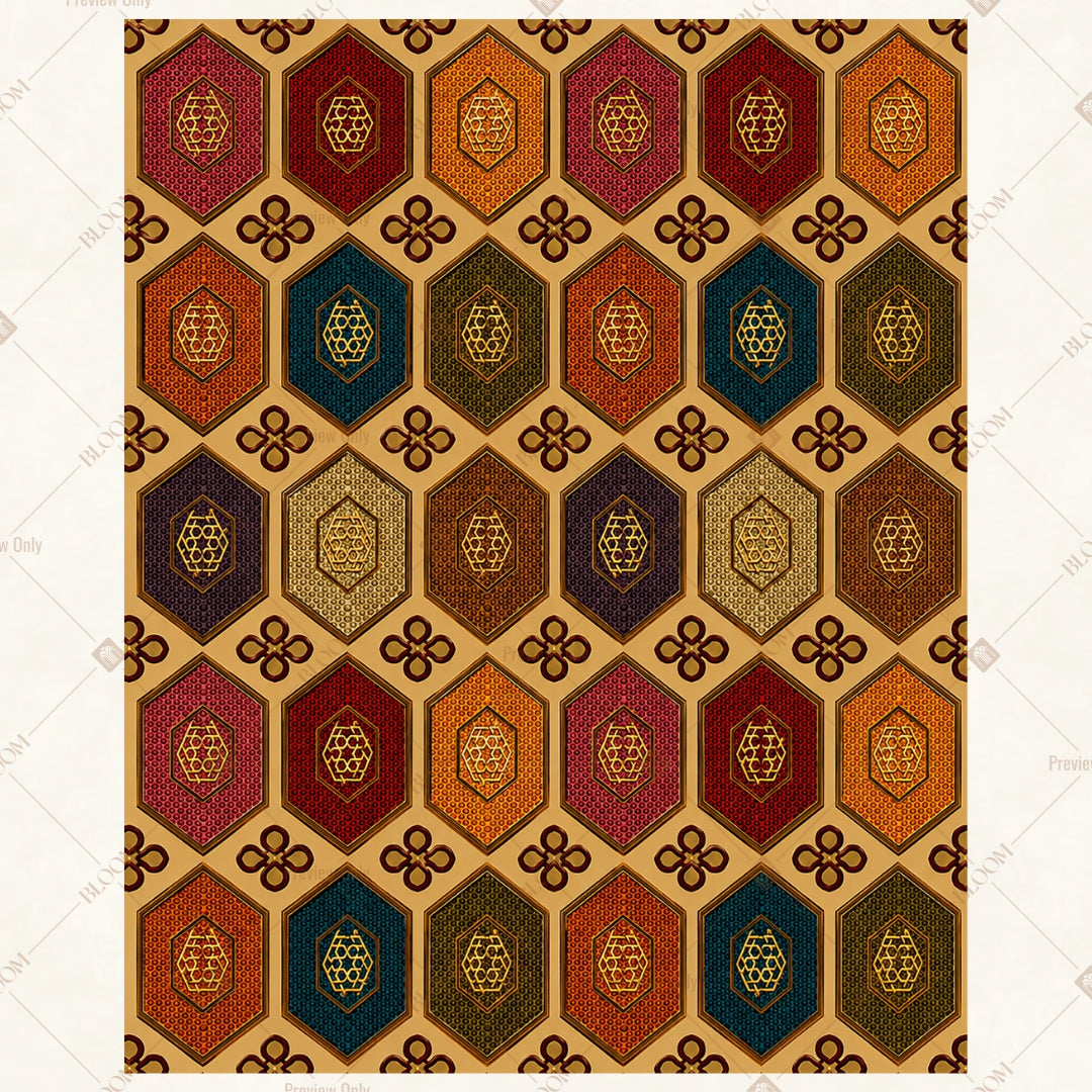 Hexagon Mosaic Pattern Portrait Rectangle Backdrop