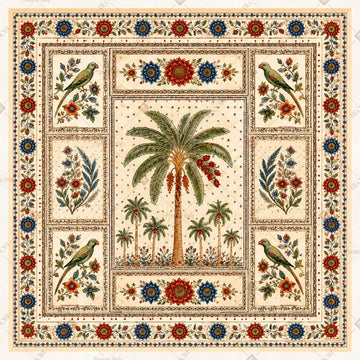 Royal Palm Courtyard Pattern Square Backdrop