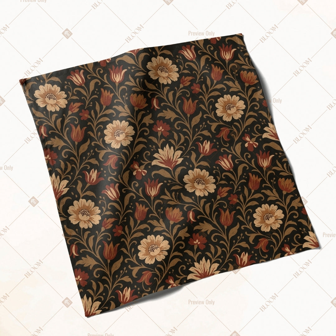 Dark Vintage Floral Napkin Pack of 20