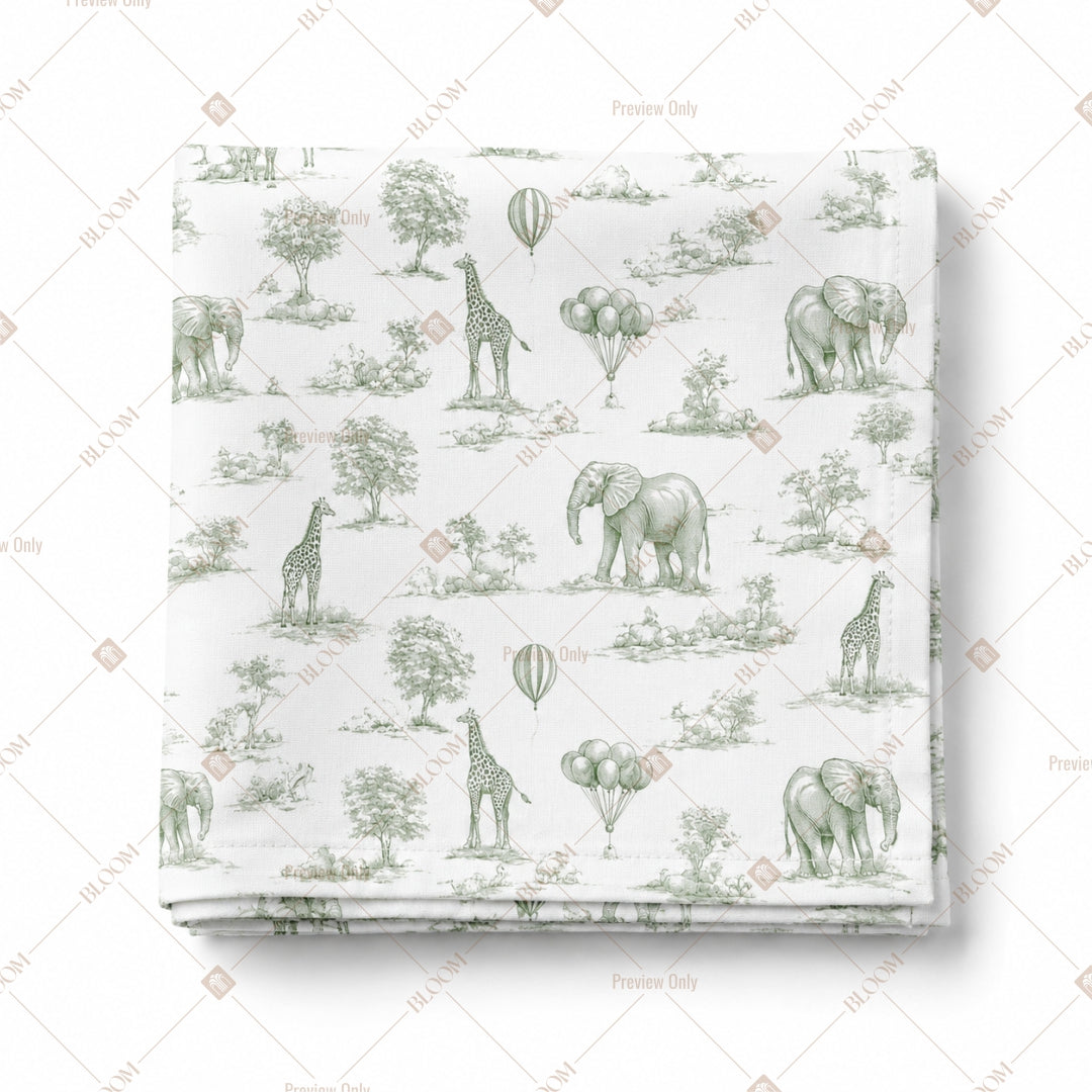 Sage Animal Toile Pattern Design