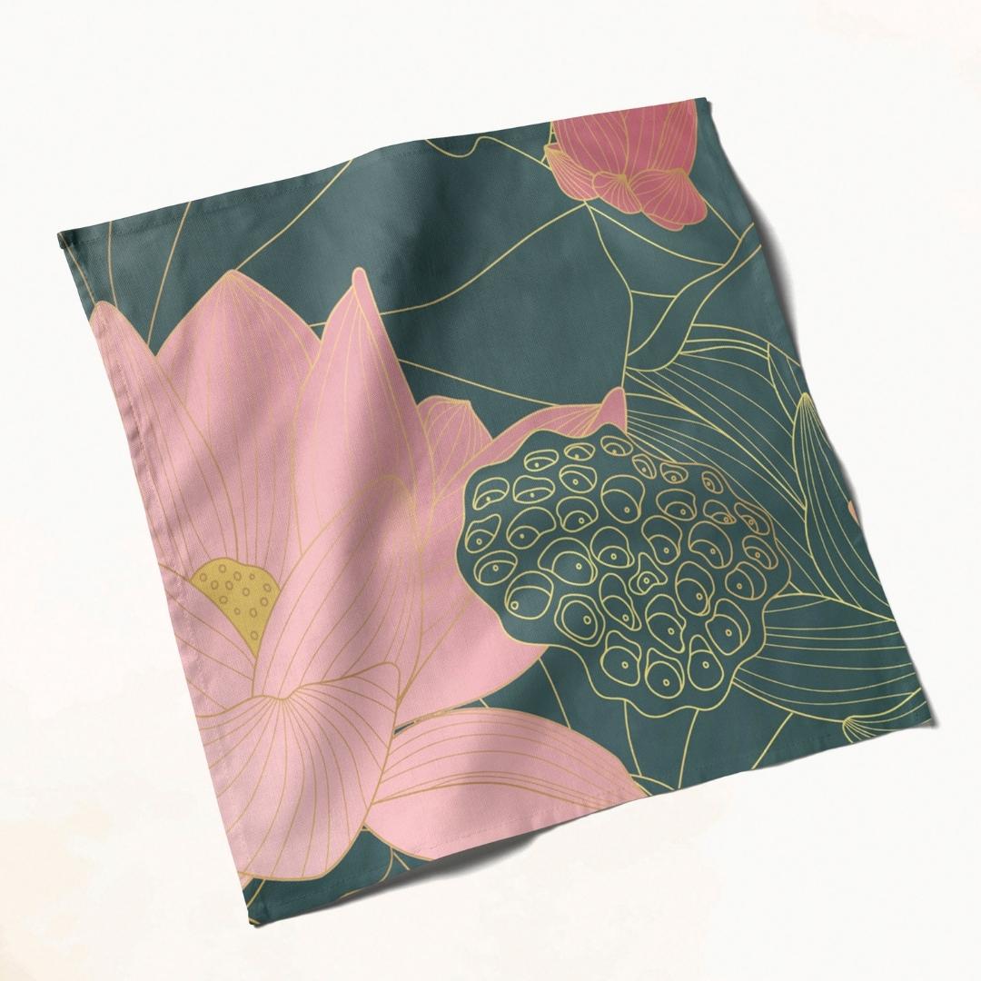 Dark Lotus Harmony: Napkins 18" X 18" - Pack Of 20