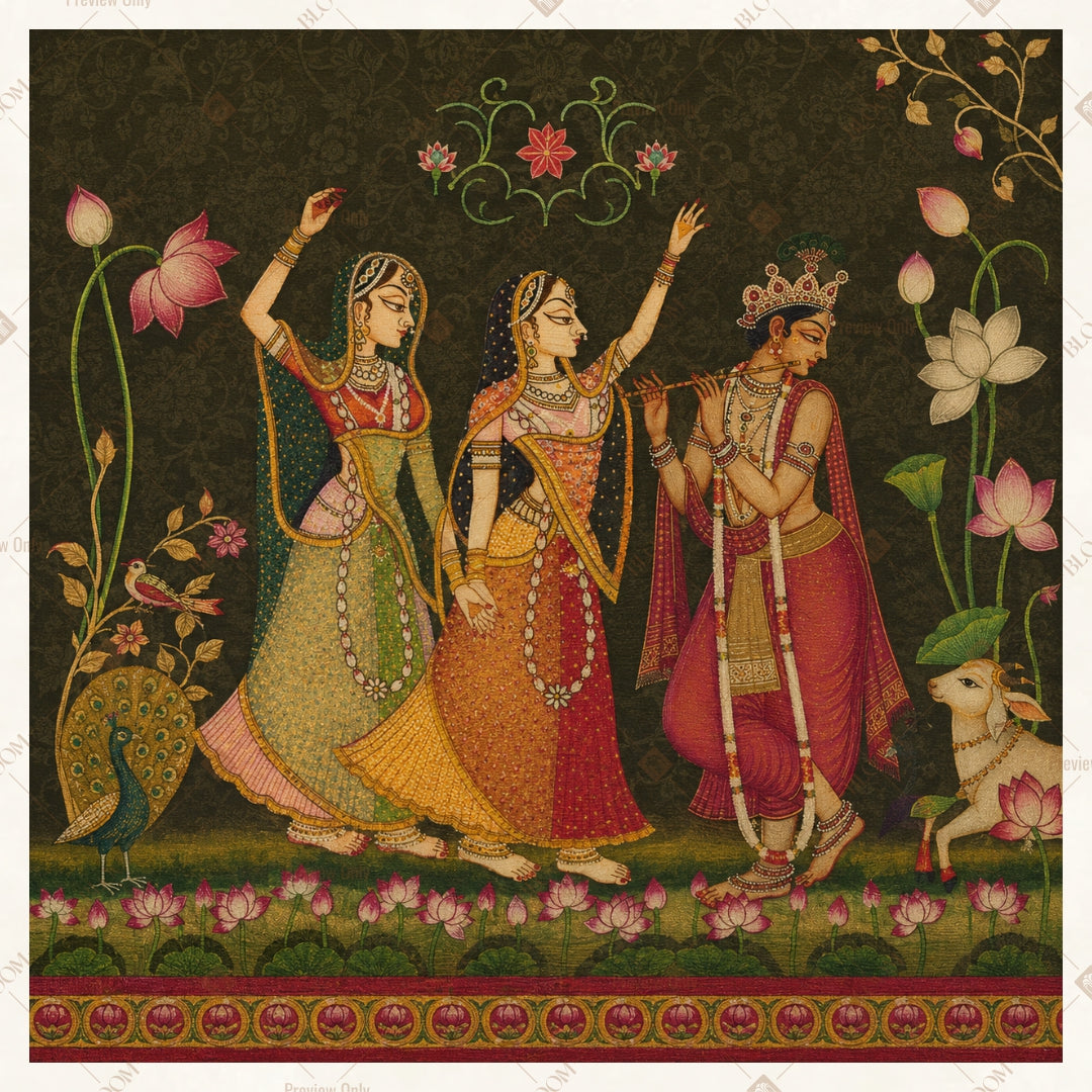 Royal Folk Dance Celebration Square Backdrop