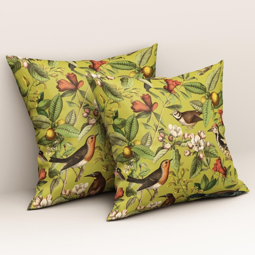 Olive Botanical Aviary: Cushion Cover - Pack of 12
