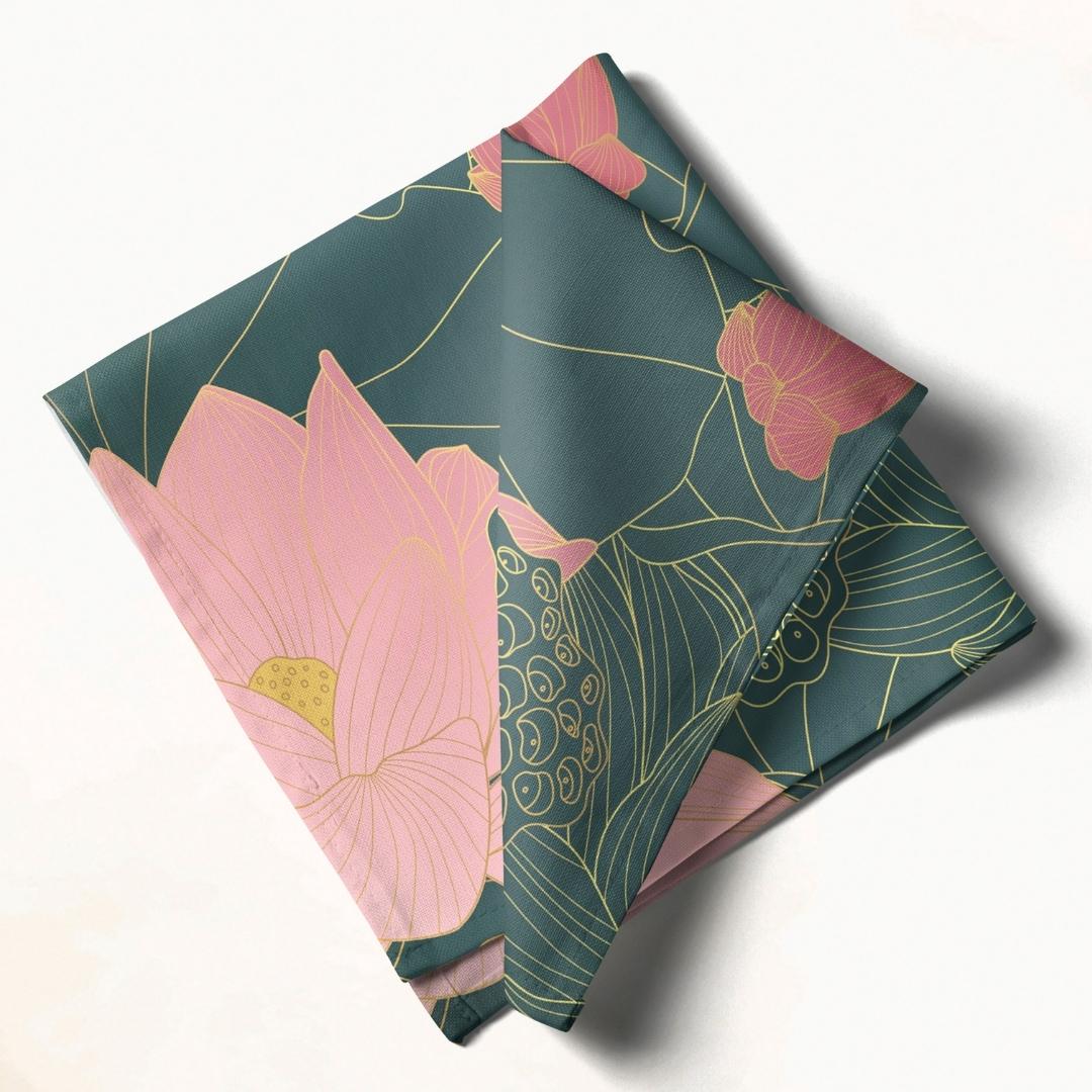 Dark Lotus Harmony: Napkins 18" X 18" - Pack Of 20