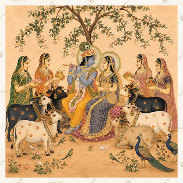 Krishna Ras Leela Square Backdrop