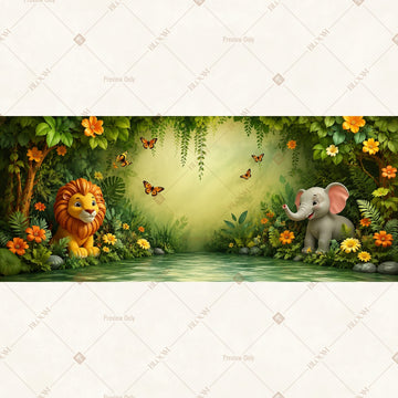 Secret Garden Animal Wide Backdrop