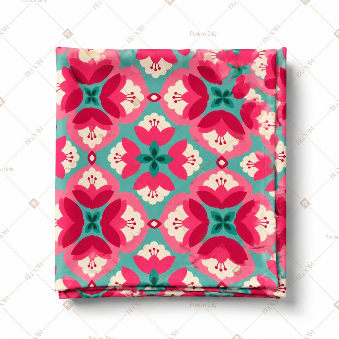 Pink Geometric Floral Pattern Design