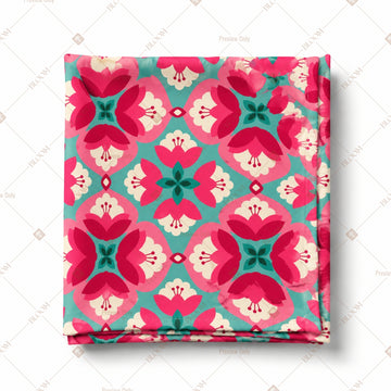 Pink Geometric Floral Pattern Design