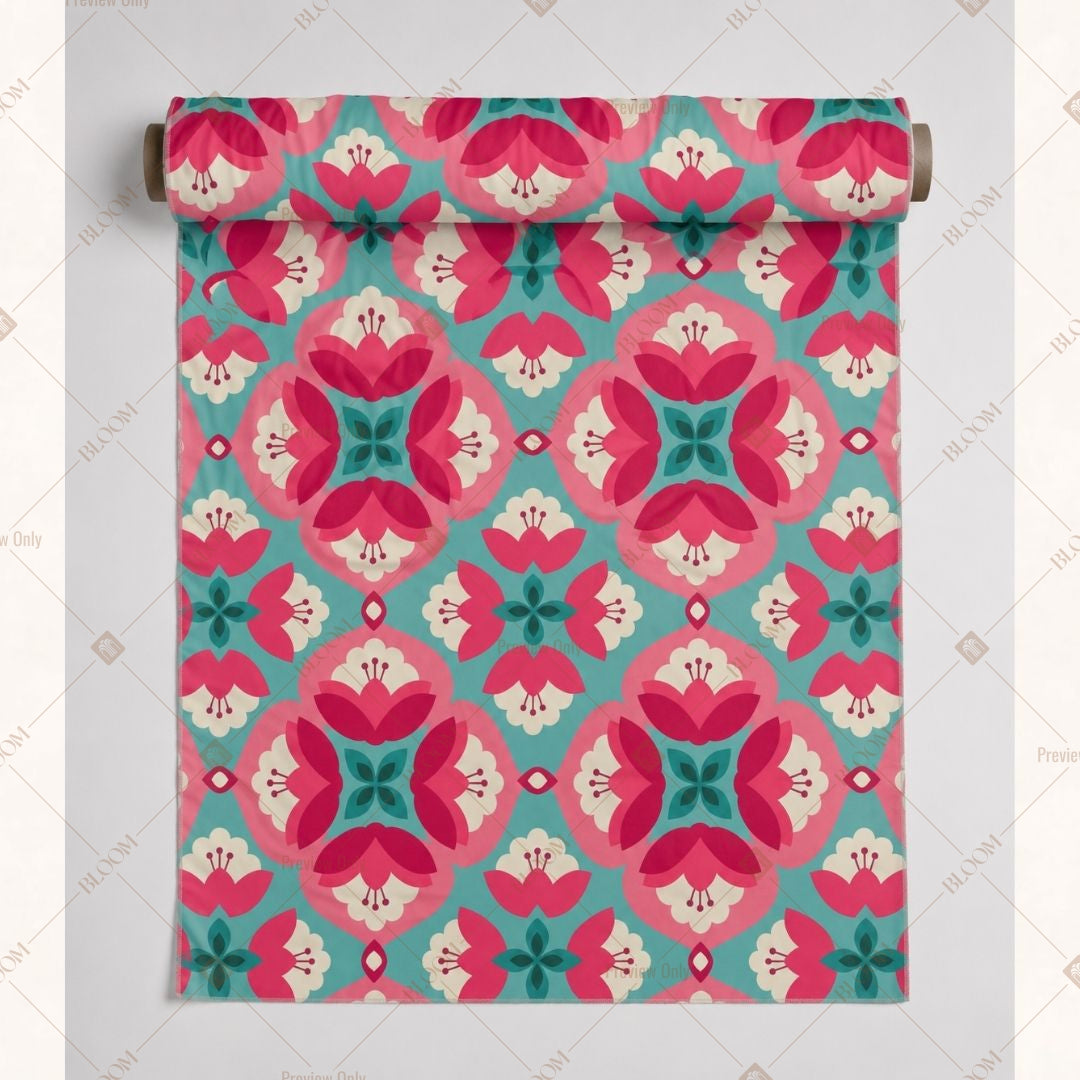 Pink Geometric Medallion Fabric Roll Pack of 25