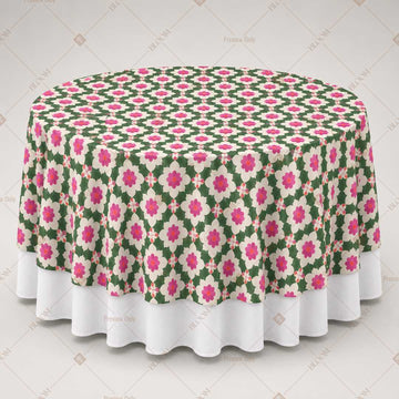 Green Pink Floral Trellis Table Overlay Pack of 6
