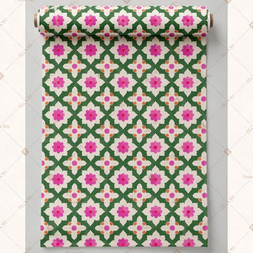 Pink Green Diamond Fabric Roll Pack of 25