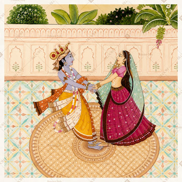 Rajasthani Folk Dancer Square Backdrop