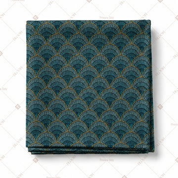 Navy Art Deco Scale Pattern Design