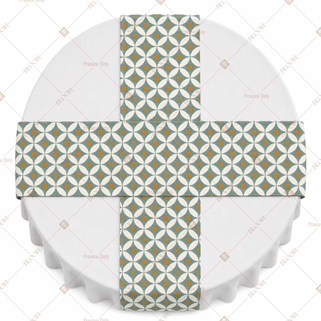 Sage Geometric Trellis Table Runner Pack Of 12