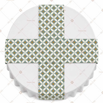 Sage Geometric Trellis Table Runner Pack Of 12