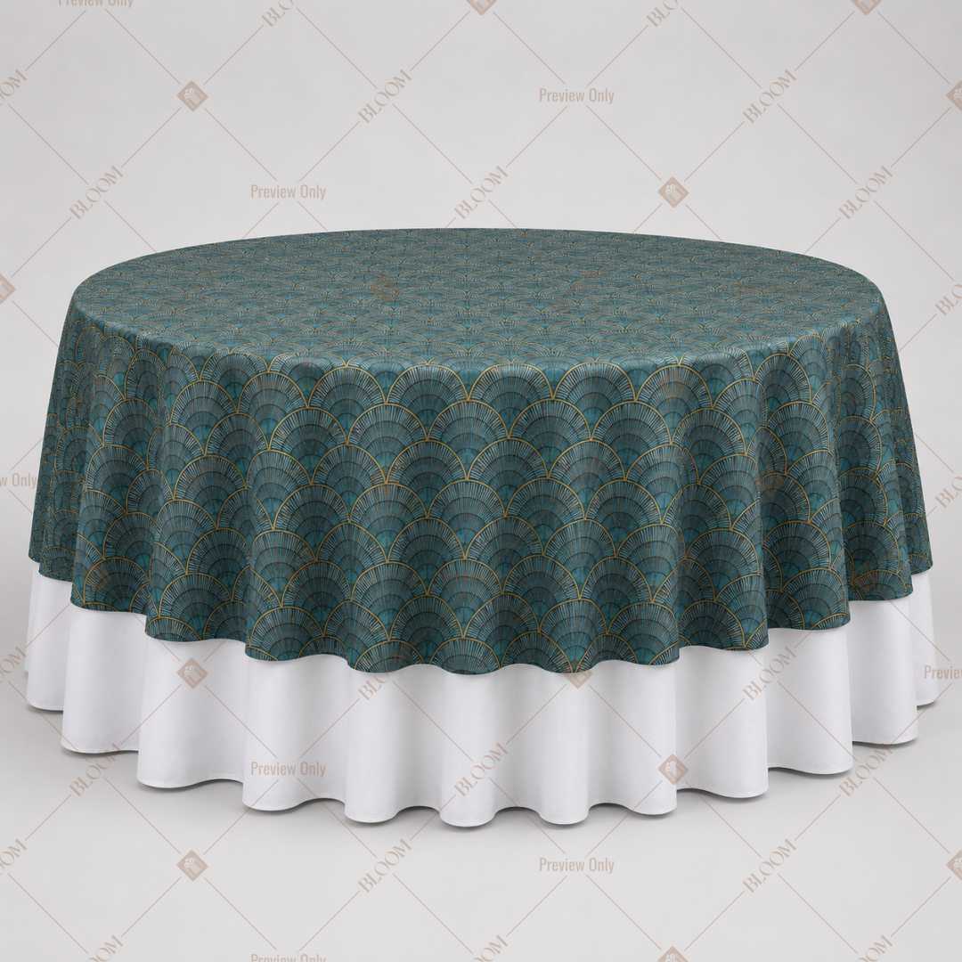 Teal Geometric Luxe Table Overlay Pack of 6
