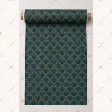 Teal Gold Geometric Fabric Roll Pack of 25