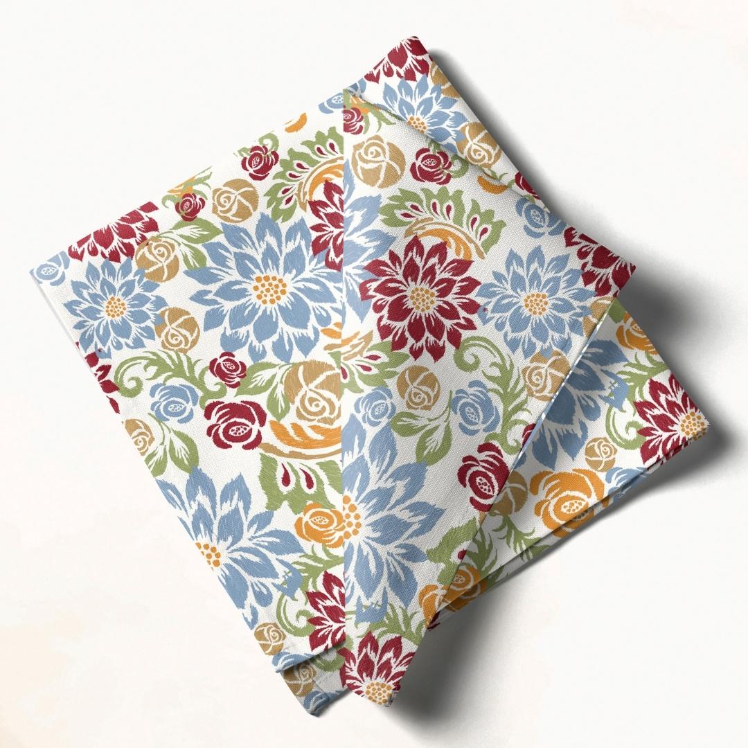 Multicolor Festive Floral: Napkins 18" X 18" - Pack Of 20