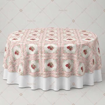 Peach Medallion Block Print Table Overlay Pack of 6