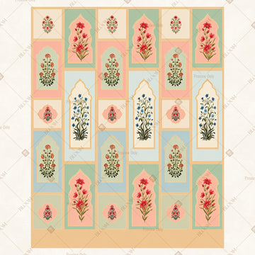 Peach Mughal Pattern Portrait Rectangle Backdrop